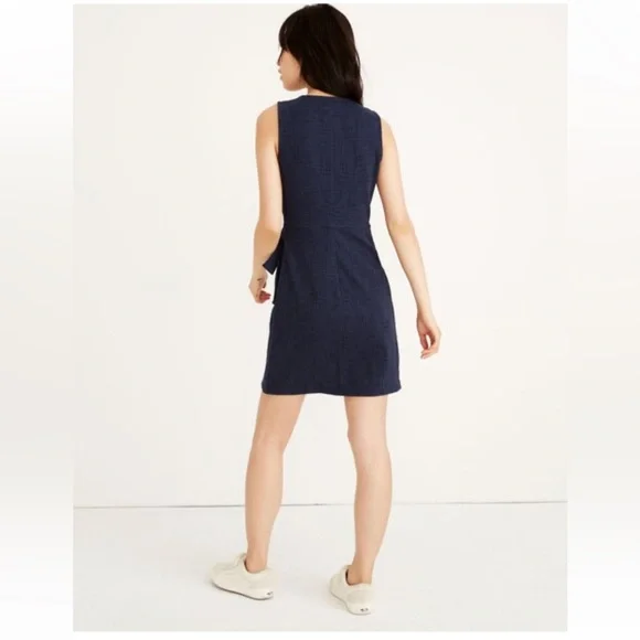 MADEWELL Crosshatch Side-Tie Dress in Deep Indigo - Picture 13 of 13
